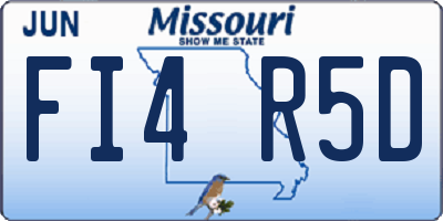 MO license plate FI4R5D