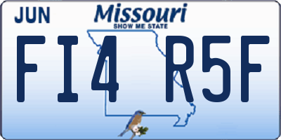 MO license plate FI4R5F