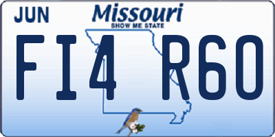 MO license plate FI4R6O