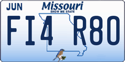 MO license plate FI4R8O