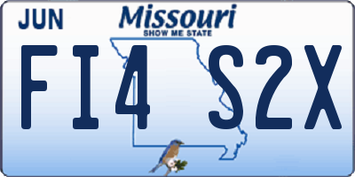 MO license plate FI4S2X