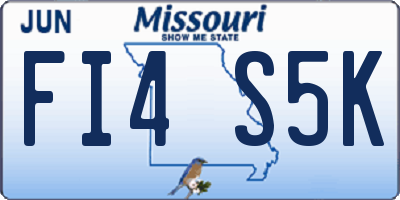 MO license plate FI4S5K