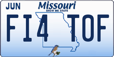 MO license plate FI4T0F