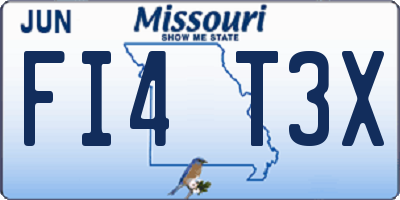 MO license plate FI4T3X