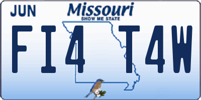 MO license plate FI4T4W