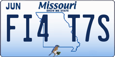 MO license plate FI4T7S