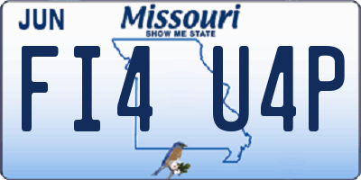 MO license plate FI4U4P