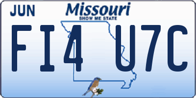 MO license plate FI4U7C