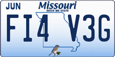 MO license plate FI4V3G