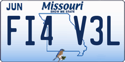 MO license plate FI4V3L
