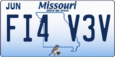 MO license plate FI4V3V