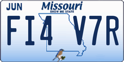 MO license plate FI4V7R