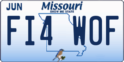 MO license plate FI4W0F