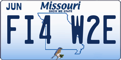 MO license plate FI4W2E