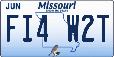 MO license plate FI4W2T