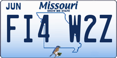 MO license plate FI4W2Z