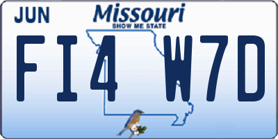 MO license plate FI4W7D