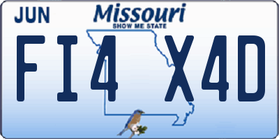 MO license plate FI4X4D