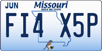 MO license plate FI4X5P