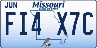 MO license plate FI4X7C