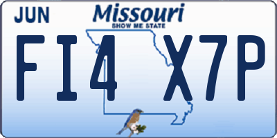 MO license plate FI4X7P