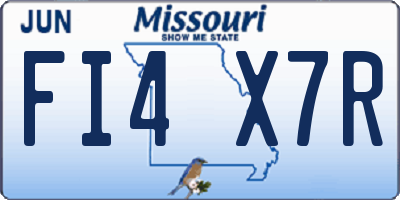 MO license plate FI4X7R