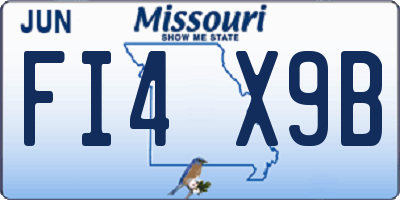 MO license plate FI4X9B