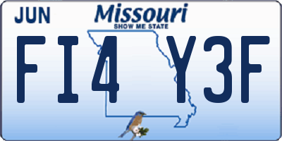 MO license plate FI4Y3F