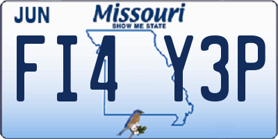 MO license plate FI4Y3P