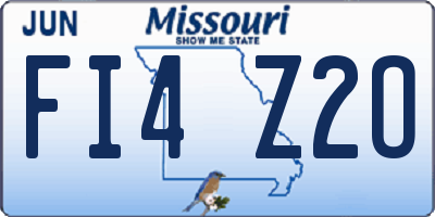 MO license plate FI4Z2O