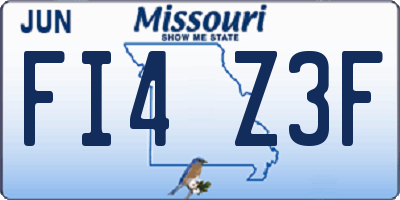 MO license plate FI4Z3F