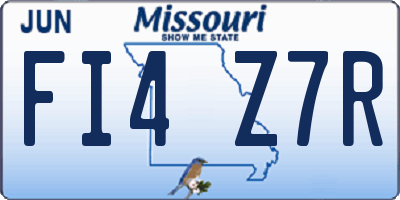 MO license plate FI4Z7R