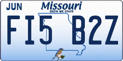 MO license plate FI5B2Z