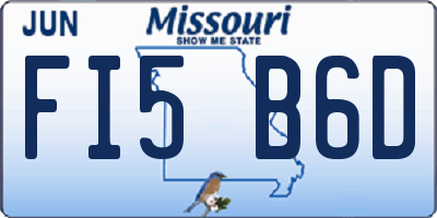 MO license plate FI5B6D