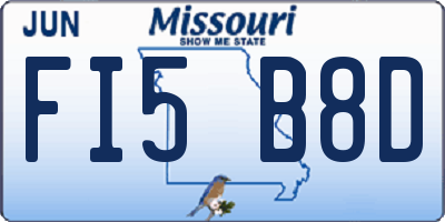 MO license plate FI5B8D