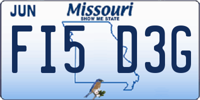 MO license plate FI5D3G