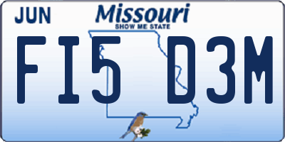 MO license plate FI5D3M