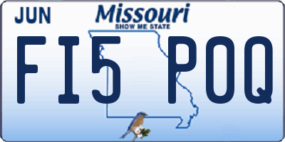 MO license plate FI5P0Q