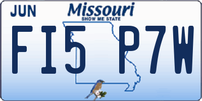 MO license plate FI5P7W