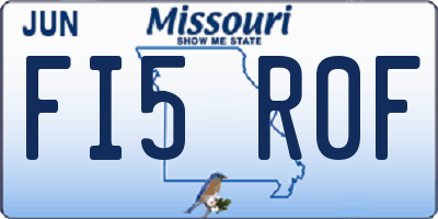 MO license plate FI5R0F