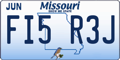 MO license plate FI5R3J