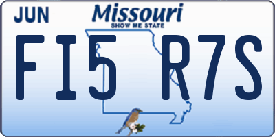 MO license plate FI5R7S