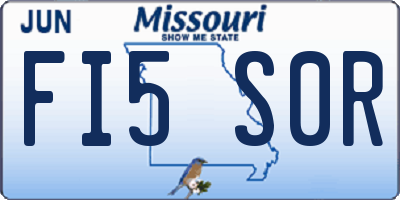 MO license plate FI5S0R