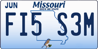 MO license plate FI5S3M