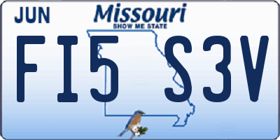 MO license plate FI5S3V