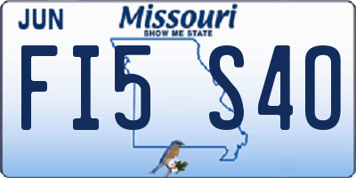 MO license plate FI5S4O