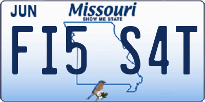 MO license plate FI5S4T