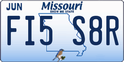 MO license plate FI5S8R
