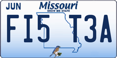 MO license plate FI5T3A