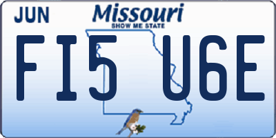 MO license plate FI5U6E